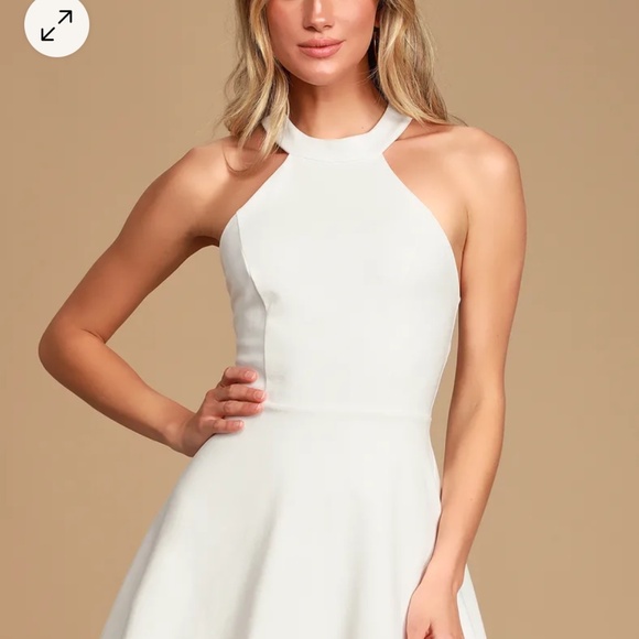 Lulu's White Lace Back Mini Dress - Picture 3 of 8